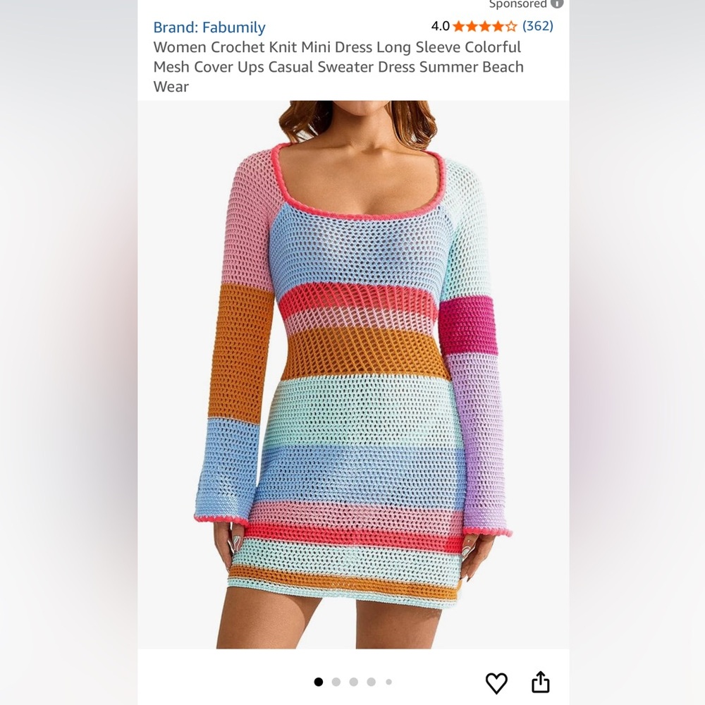 Colorful Striped Knit Swim coverup